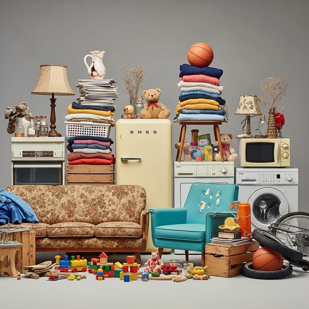 Variety of accepted junk items including furniture and appliances for junk removal services